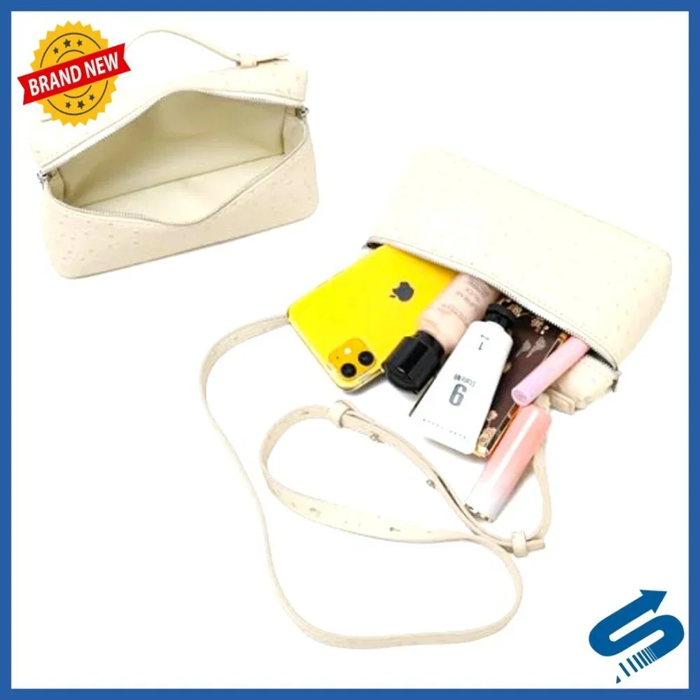 Small Leather Crossbody Bag with Top Handle, Detachable Strap, Quiet Luxury